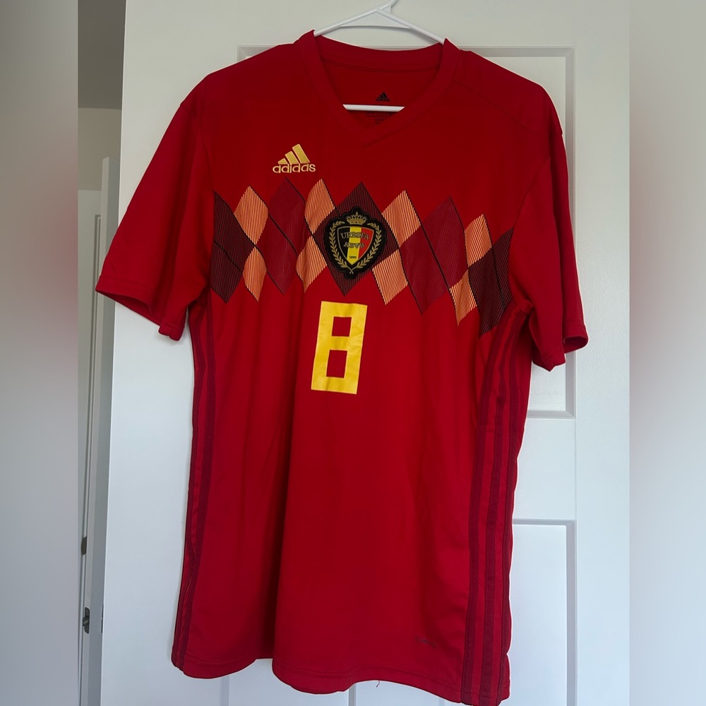 Adidas Belgium Soccer Jersey with Number 8